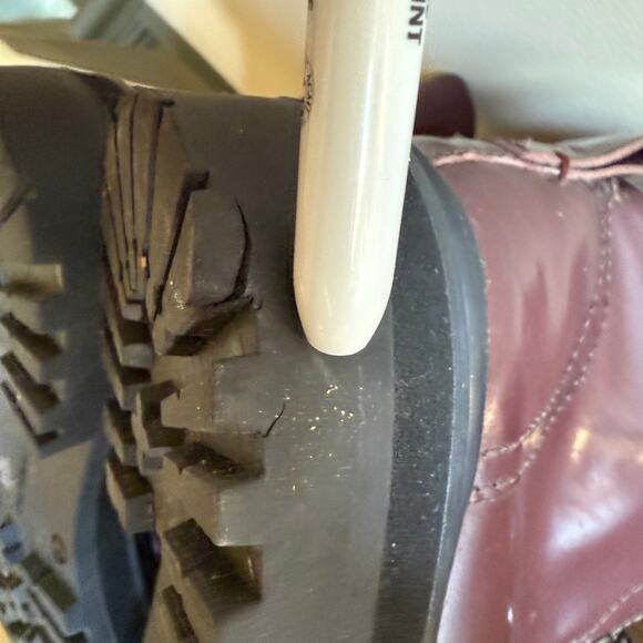 Vince Camuto Popinta Combat Boots Women’s 6.5 M (37) Burgundy Leather Punk Grung - Picture 11 of 12